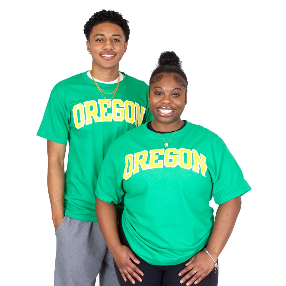 Arched Oregon, Champion, Green, Crew Neck, Cotton Blend, Men, T-Shirt, 942062